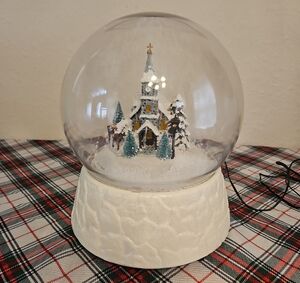 HSN 12" Tall Electrical Animated Musical Snow Globe with Church Inside